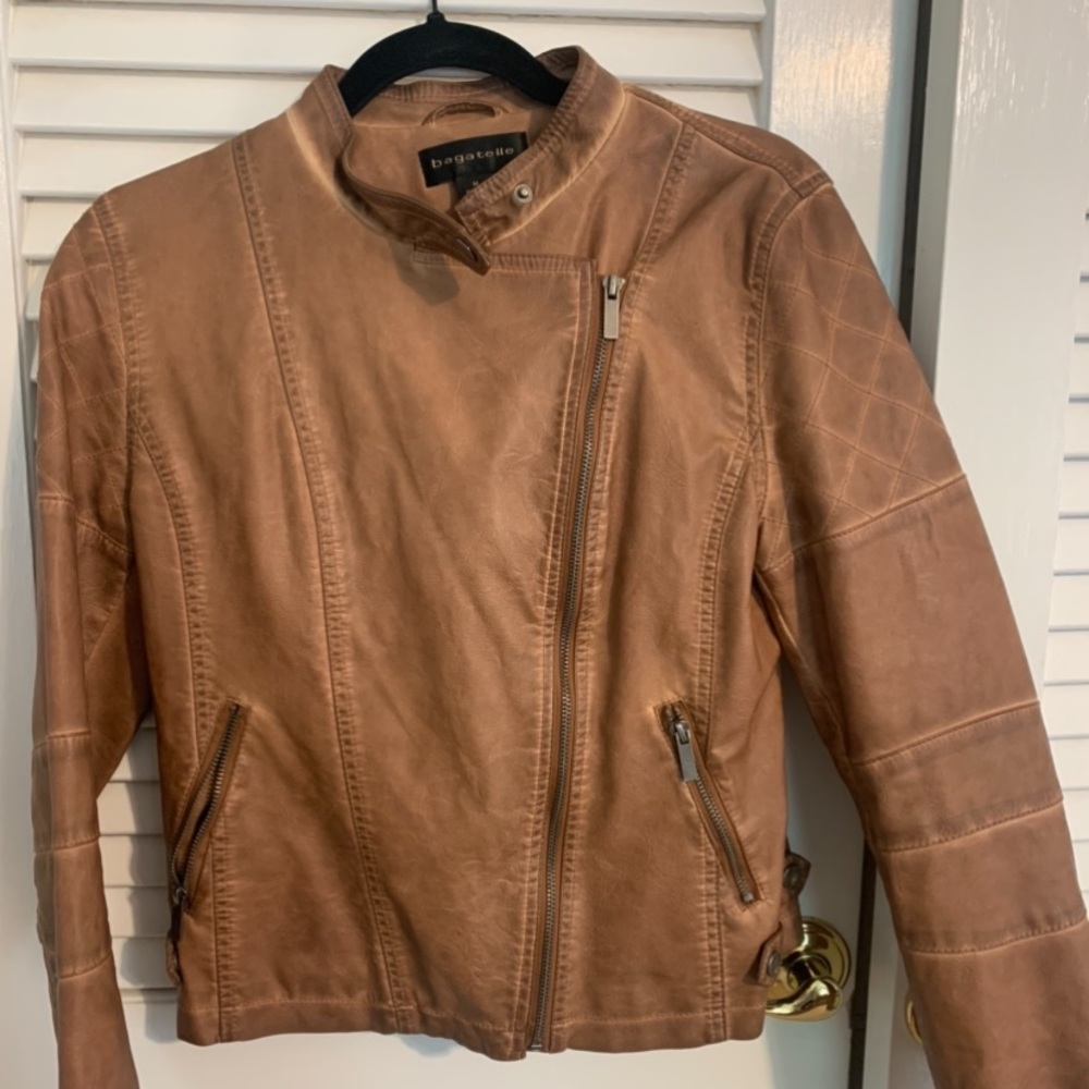 Lightly worn, good quality faux leather jacket